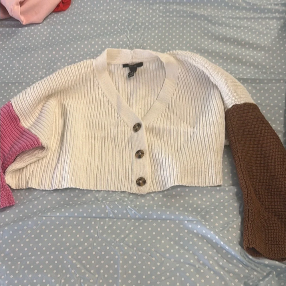 Colorblock Button-Up Women's Sweater - Picture 1 of 3